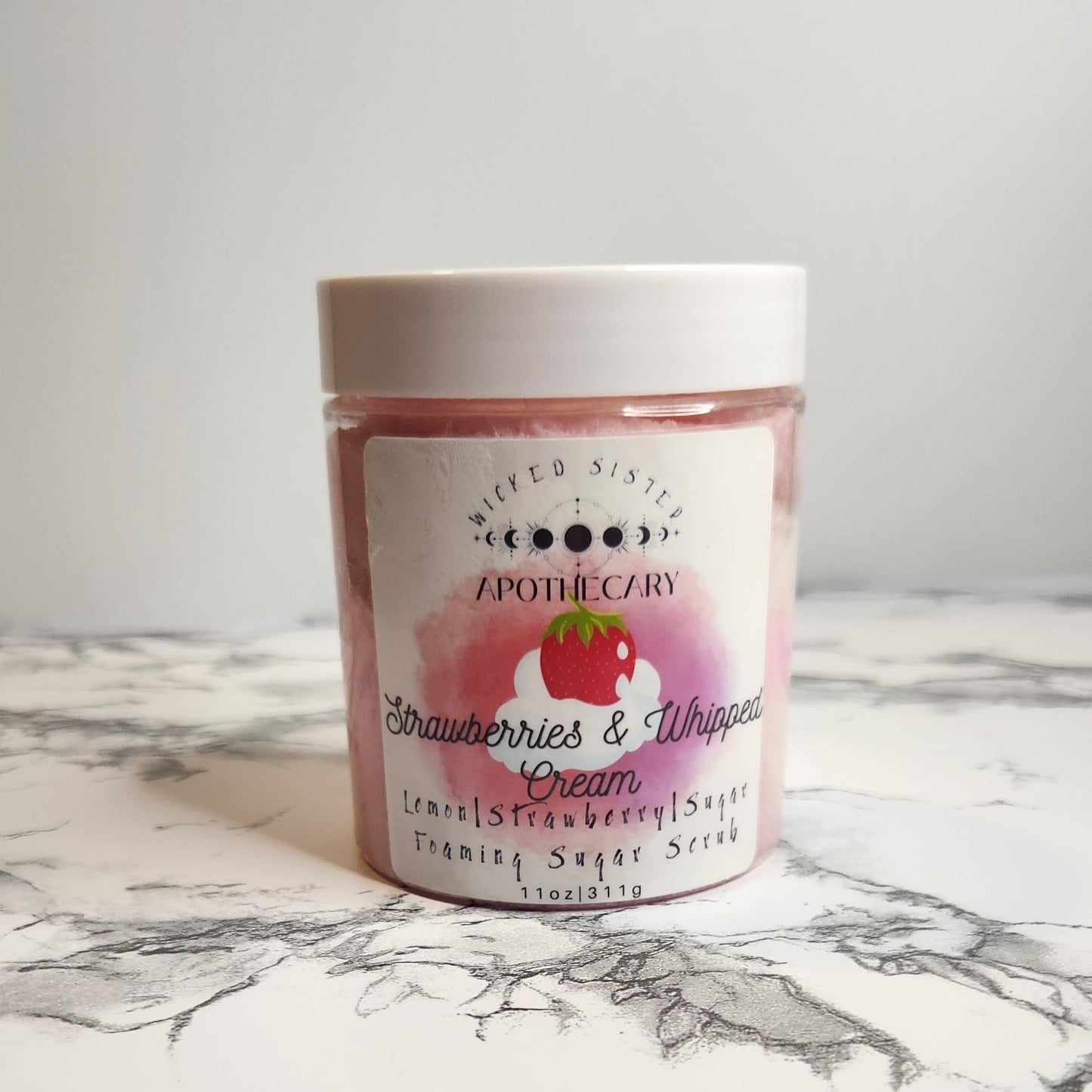 Strawberries and Whipped Cream Foaming Sugar Scrub
