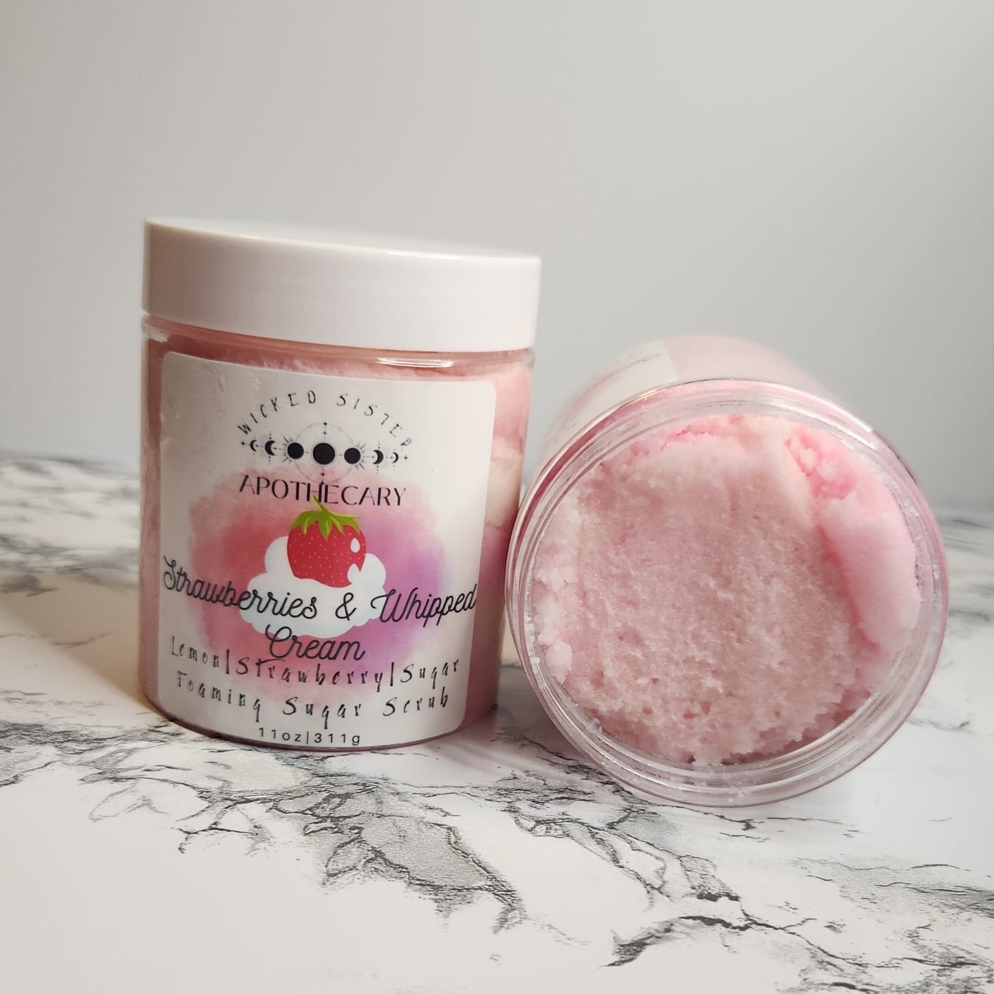 Strawberries and Whipped Cream Foaming Sugar Scrub