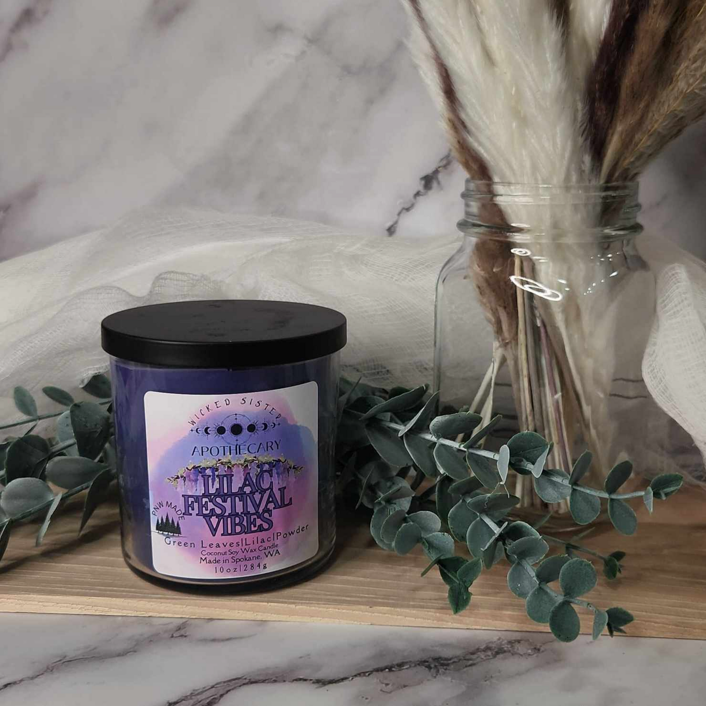 Lilac Festival Vibes coconut soy candle