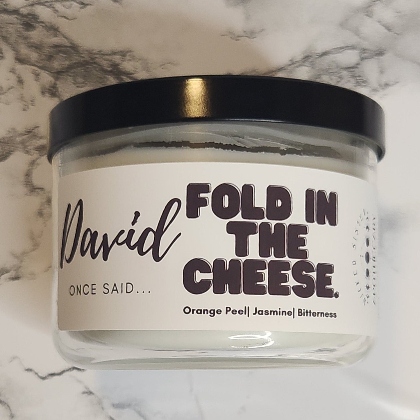David- Fold in the cheese coconut soy wax candle