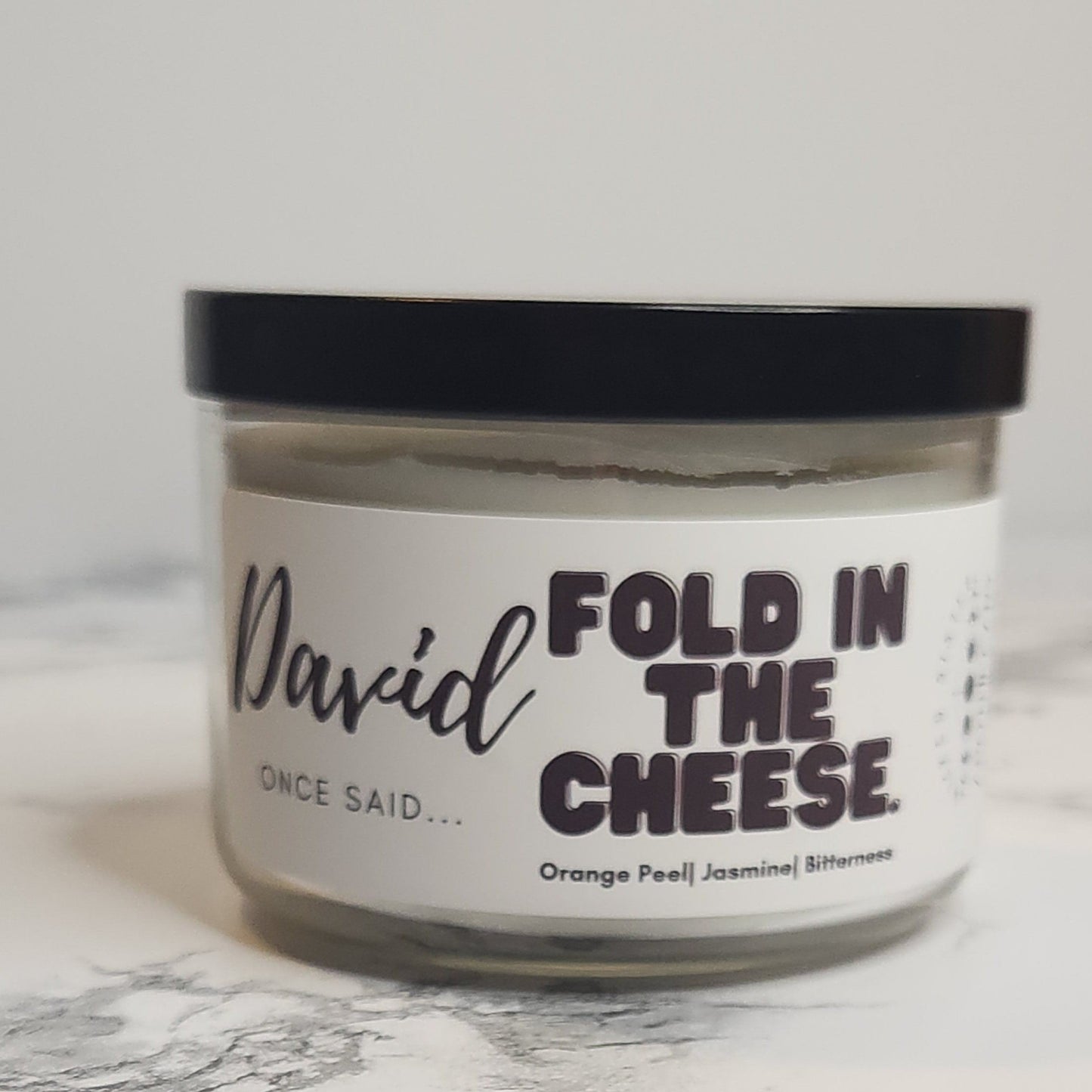David- Fold in the cheese coconut soy wax candle